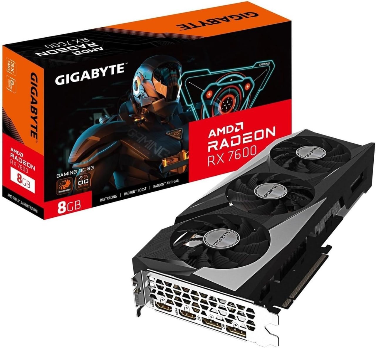 Placa de Vídeo Gigabyte RX 7600 Gaming OC 8GB GDDR6