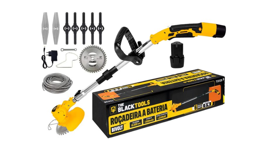 Roçadeira Aparador de Grama a Bateria Recarregável 460W