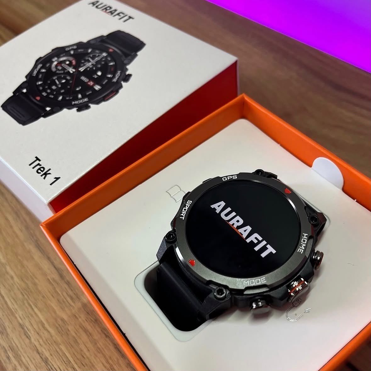 Smartwatch Aurafit Trek1 com GPS À Prova D'água
