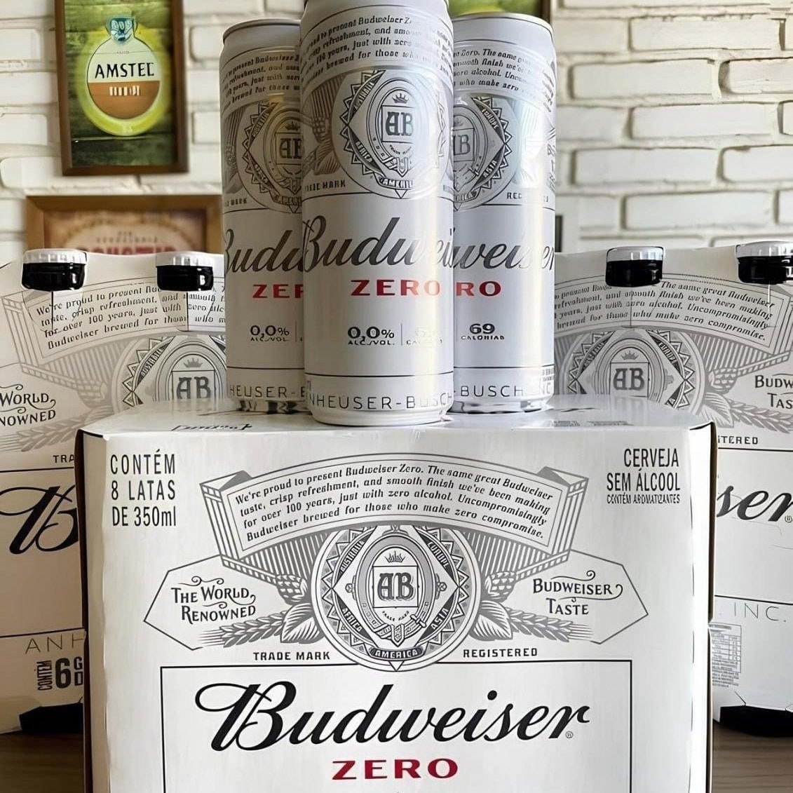 Pack Cerveja Budweiser Zero Álcool 350ml - 8 Latas