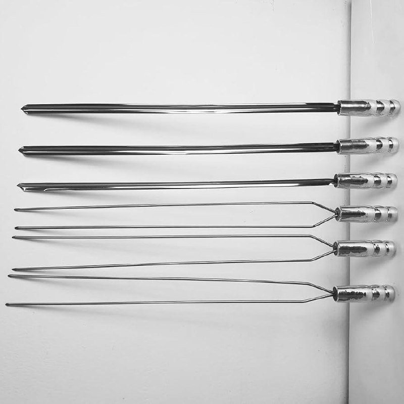 Kit 8 Espetos de Alumínio 60cm para Churrasco