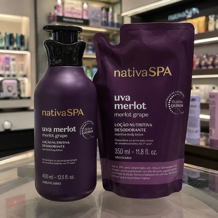 Combo Nativa Spa Uva Merlot Loção Corporal 400ml + Refil