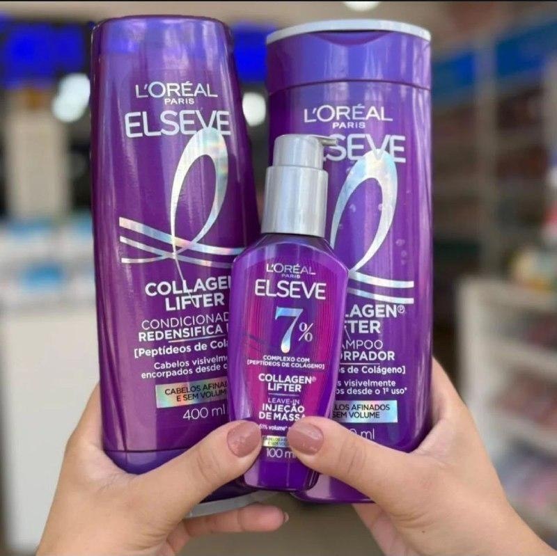 Kit Elseve L'Oréal Paris Collagen Lifter Shampoo Condicionador Sérum