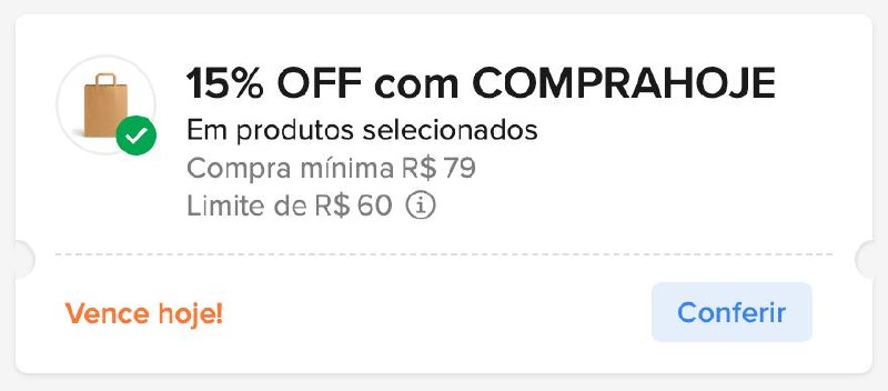 Cupom Mercado Livre 15% OFF