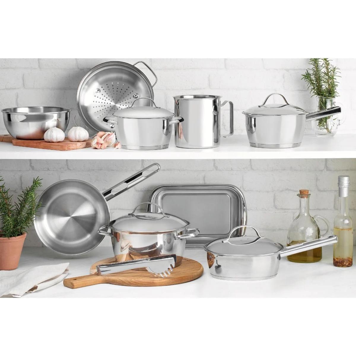 Jogo de Panelas Tramontina Inox Allegra 10 Peças