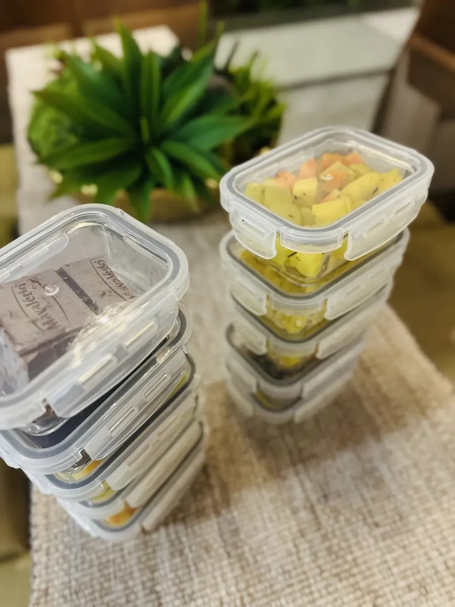 Kit 10 Potes Herméticos de Vidro 370ml
