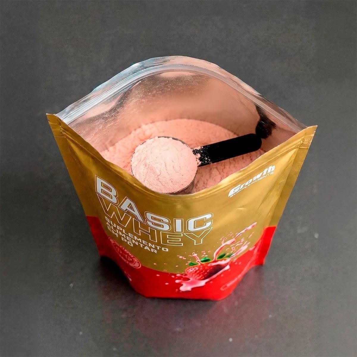 Basic Whey 1kg Growth Supplements Sabor Morango