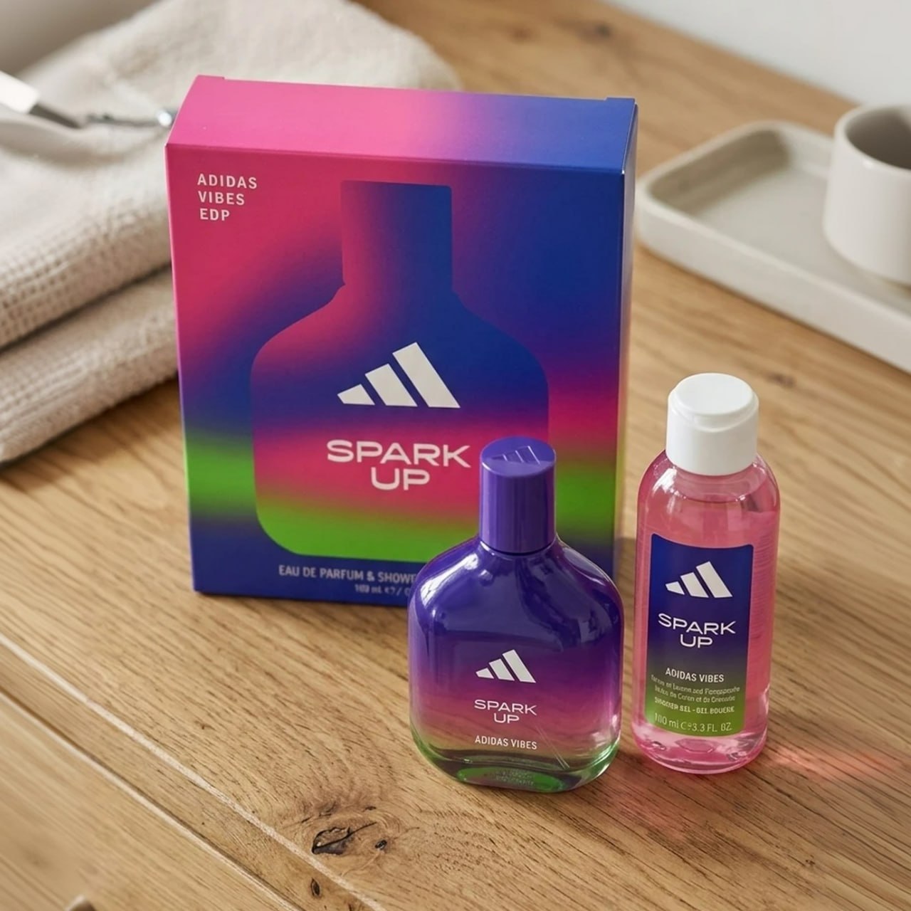 Kit Perfume Vibes Spark Up EDP 100ml + Shower Gel Adidas