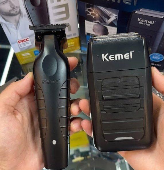 Kit Cortador de Cabelo e Barbeador Kemei 2299 1102 Sem Fio