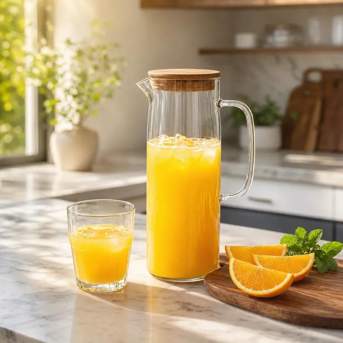 Jarra de Vidro Borossilicato com Tampa de Bambu 1,5L