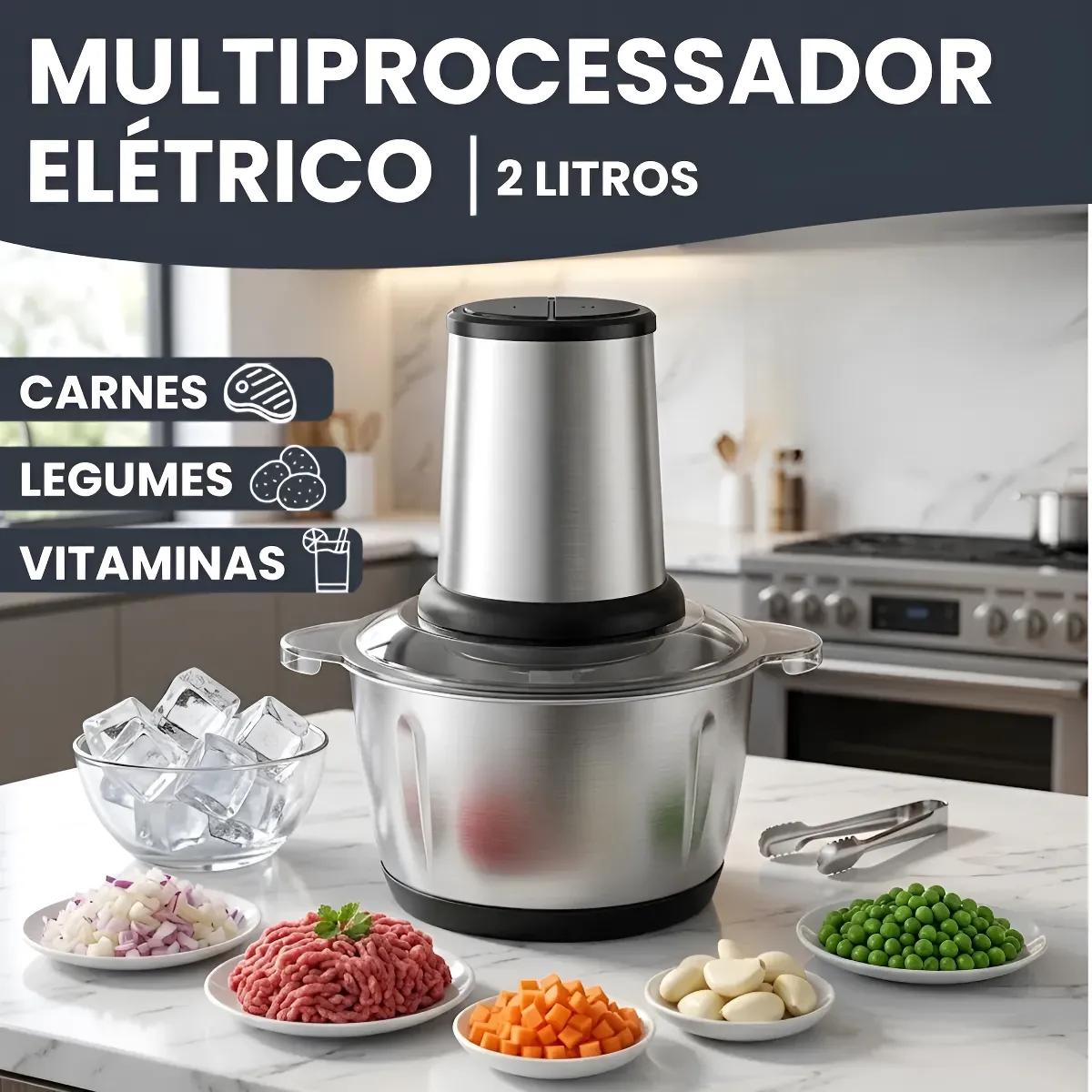 Multiprocessador Elétrico 2L 300W - Picador de Alimentos