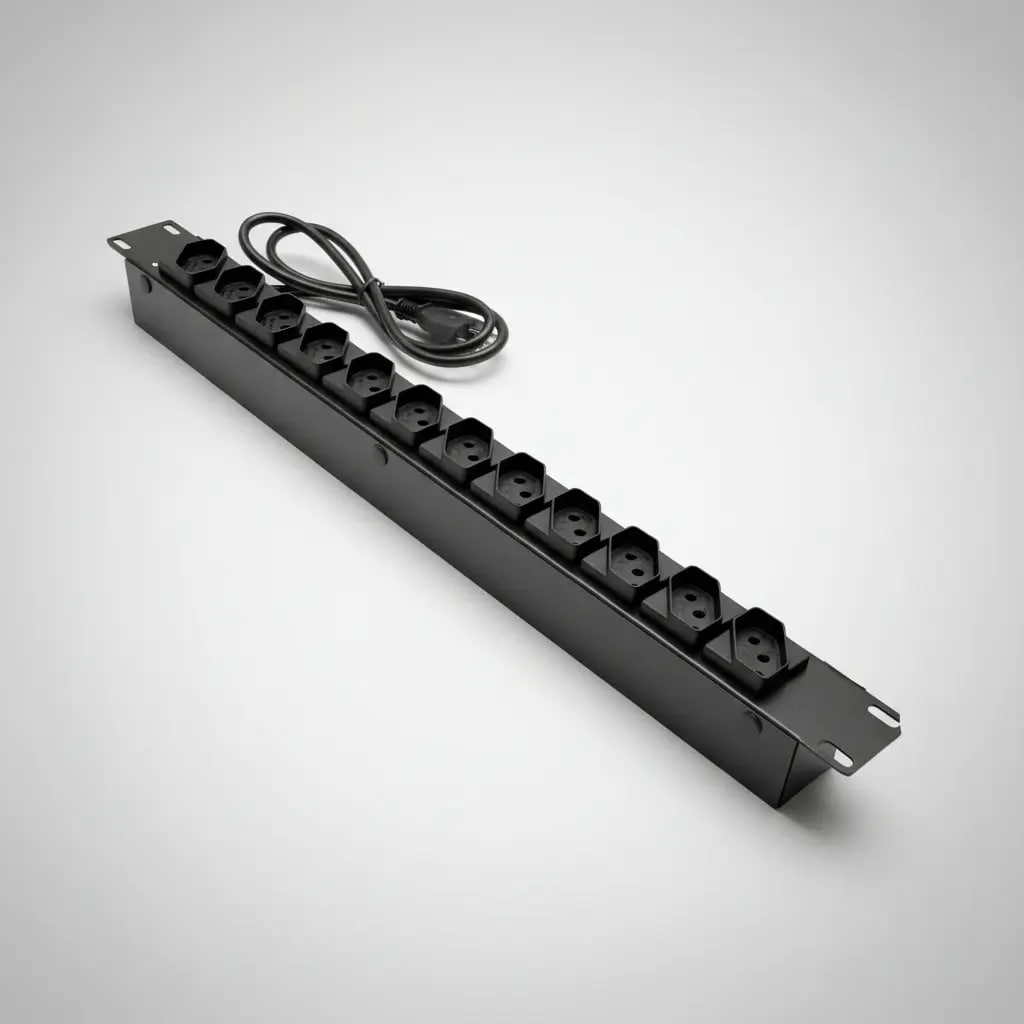 Régua 12 Tomadas Rack 19 Polegadas Profissional 10A Bivolt