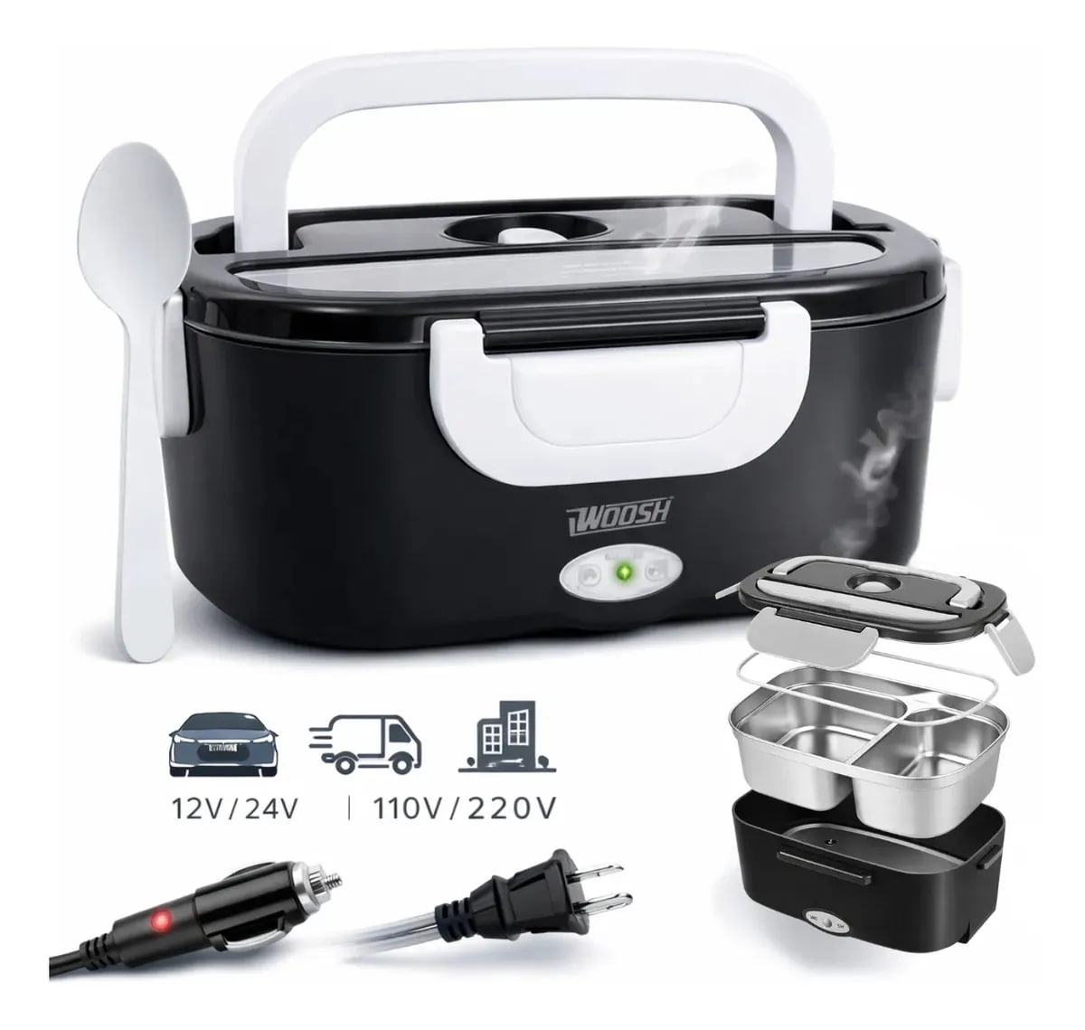 Marmita Elétrica Bivolt Portátil 1.5L com Divisórias