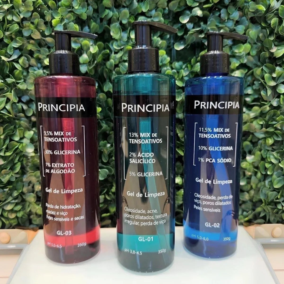 Kit Trio Limpeza Facial Principia GL-01 GL-02 GL-03
