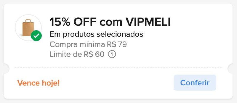 Cupom Mercado Livre 15% OFF