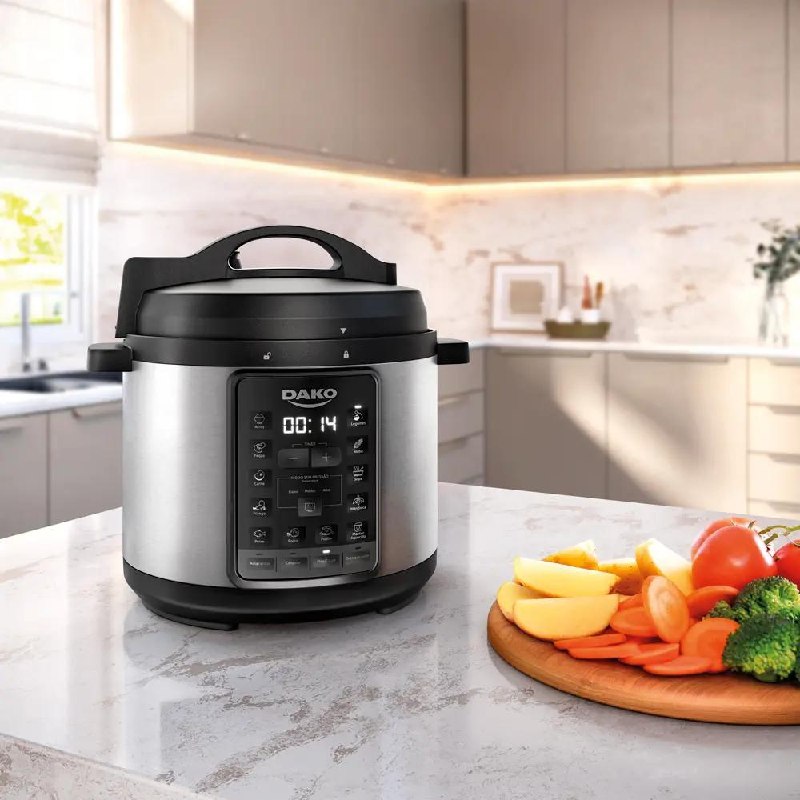 Panela de Pressão Elétrica Dako 1000W 6L Digital Multifunções