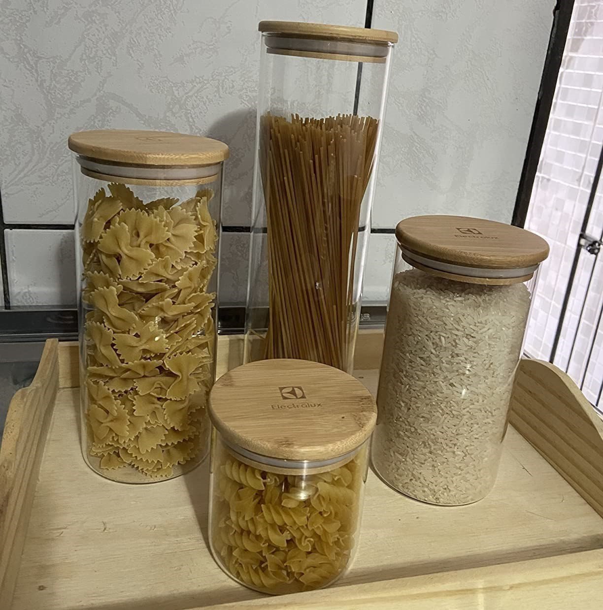Conjunto 4 Potes Herméticos Tampa Bambu Electrolux