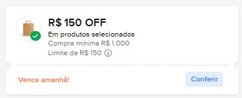 Cupom Mercado Livre R$150 OFF