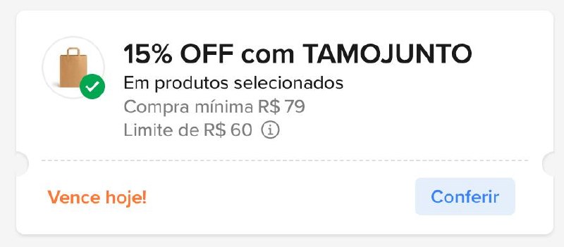Cupom Mercado Livre 15% OFF