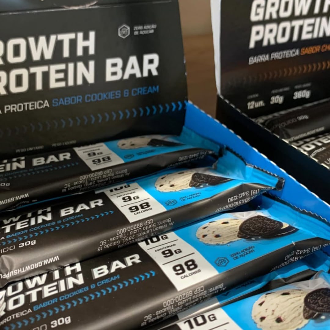 Barra de Proteína Growth Supplements Cookies & Cream - 12 Un.