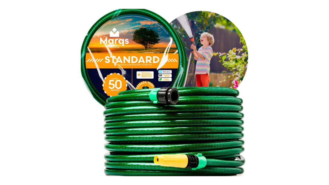 Mangueira de Jardim Trançada Anti Dobra 50M + Esguicho
