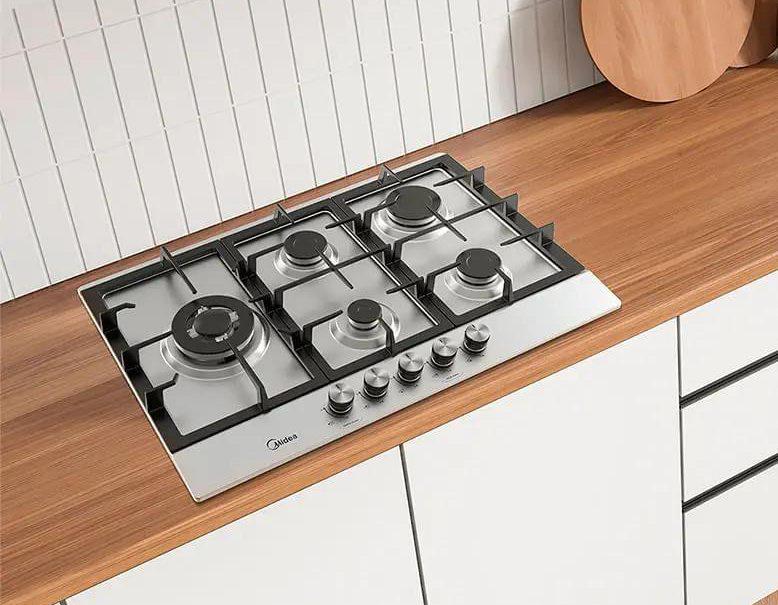 Cooktop 5 Bocas a Gás Inox Midea CYB5B Bivolt