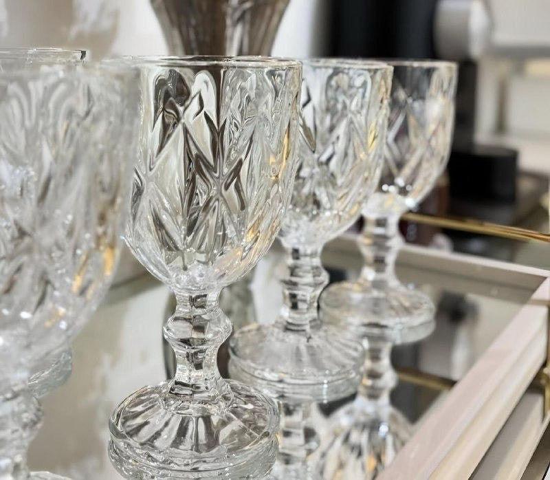 Jogo de 6 Taças Diamond Luxo em Vidro 330 mL