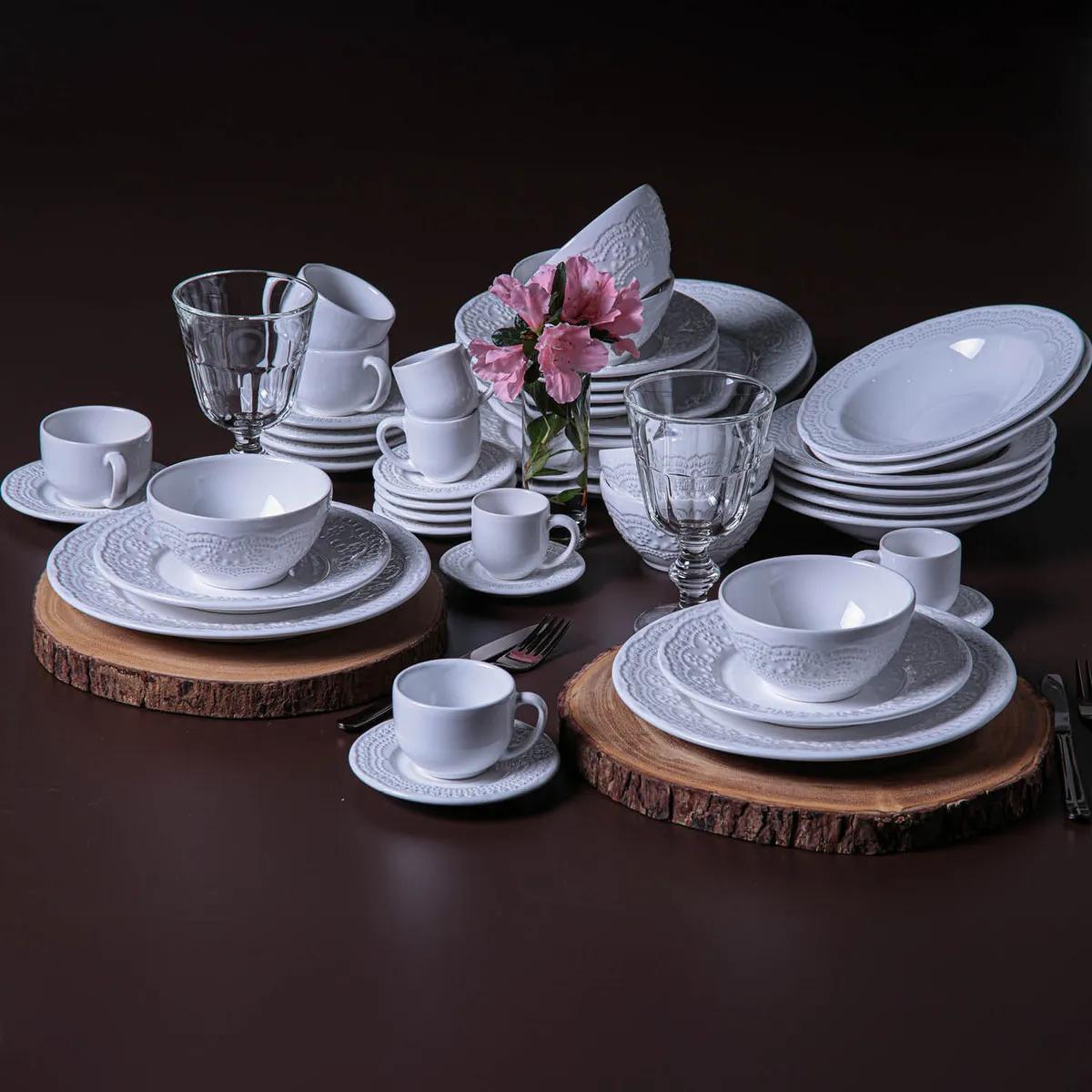 Aparelho de Jantar 42 Peças Porto Brasil Ravenna Branco