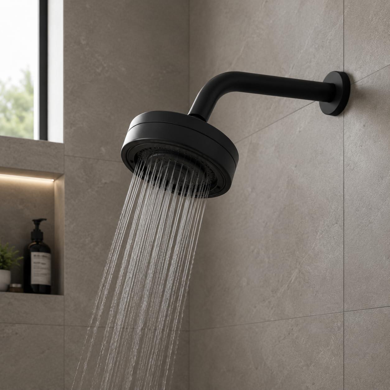 Ducha Chuveiro Articulável Autolimpante Preta Fosca