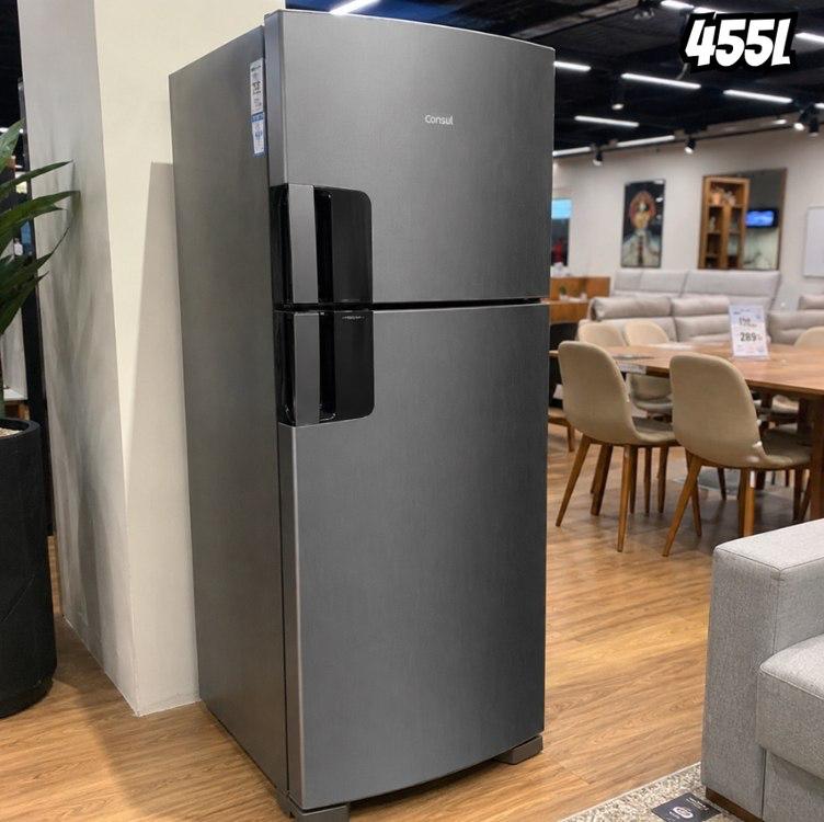 Geladeira Consul Frost Free Duplex Inverter Inox 455L 220v
