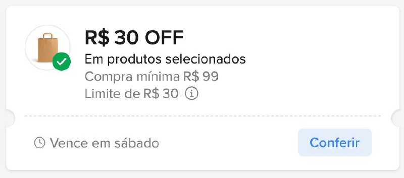 Cupom Mercado Livre R$30 OFF em Selecionados