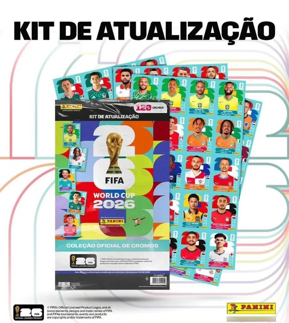 Kit 120 Figurinhas Album Fifa World Cup 2026