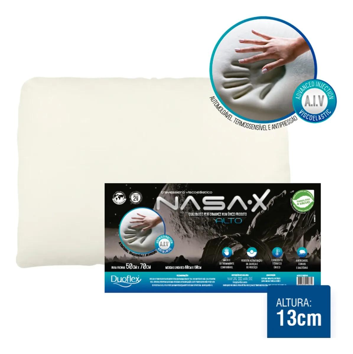 Travesseiro Nasa X Alto 13cm 40x60cm Duoflex