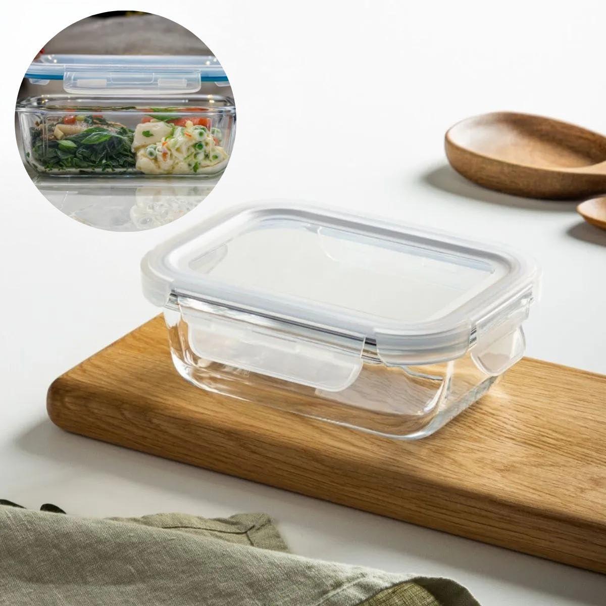 Potes Hermético Vidro 640ml Kit 6 Unidades com Travas