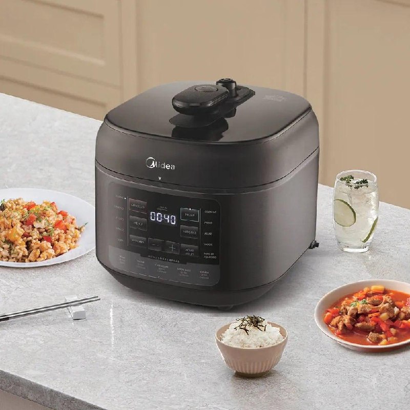 Panela de Pressão Elétrica Multifunção 5L Nutripro Digital Preta Midea