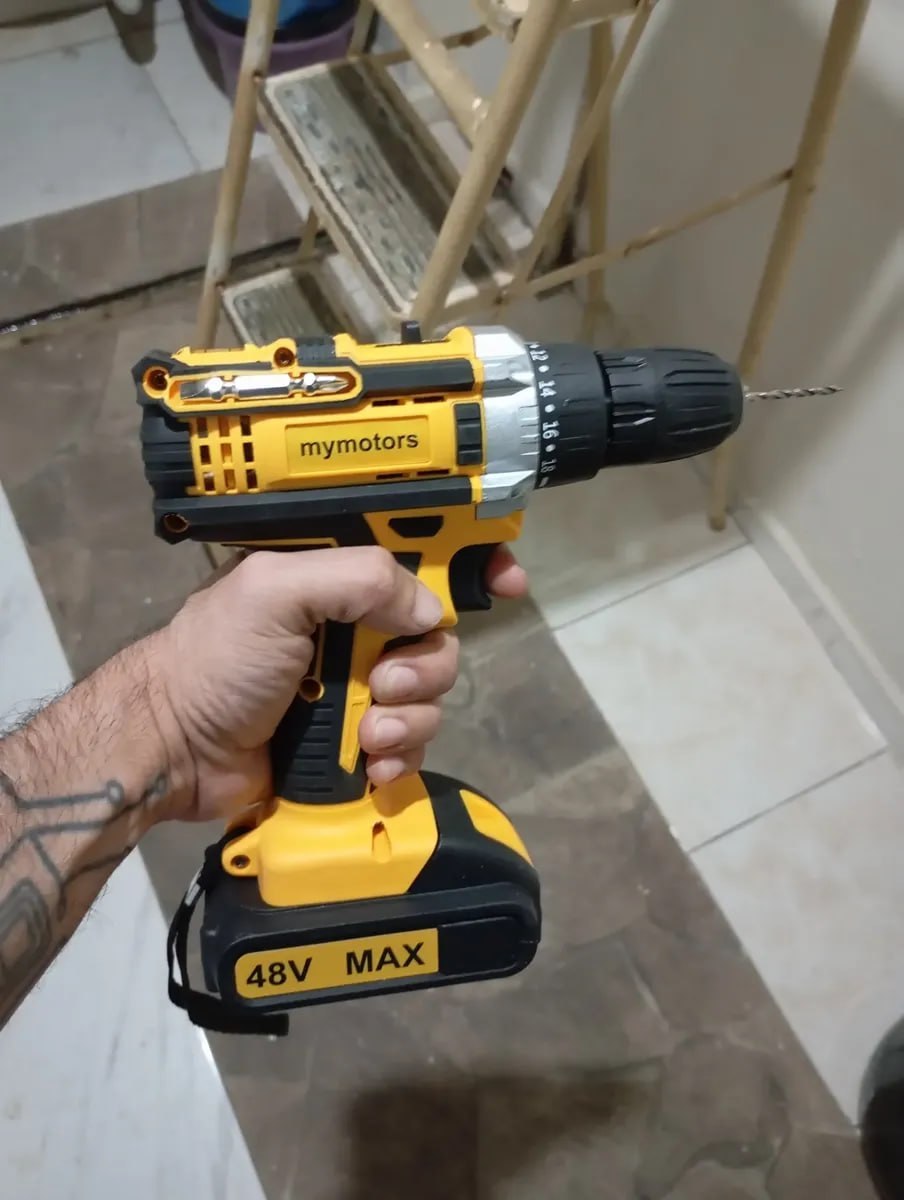 Furadeira e Parafusadeira de Impacto 48V MyMotors 2 Baterias + Maleta