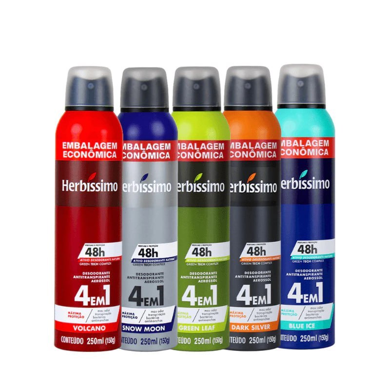 Kit Desodorante Antitranspirante Herbíssimo 250ml - 5 Unidades