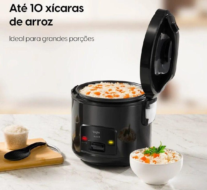 Panela de Arroz Elétrica Elgin Visio Glass 5 Xícaras 400W 220V