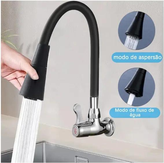 Torneira de Pia Gourmet Flexível de Parede com Aerador