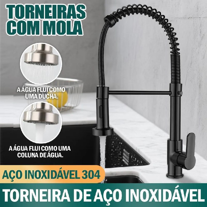 Torneira Cozinha Gourmet Bancada Flexível Monocomando