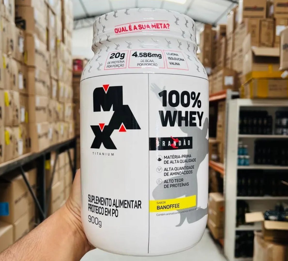 100% Whey 900g Sabor Banoffee Max Titanium