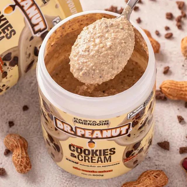 Pasta de Amendoim Dr. Peanut Cookies & Cream 600g