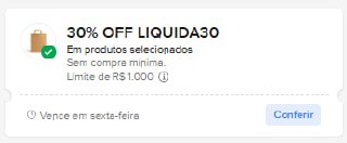 30% OFF Mercado Livre - Cupom LIQUIDA30