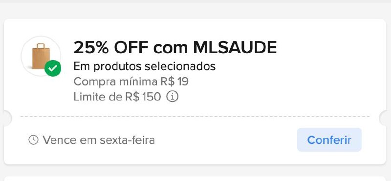 Cupom Mercado Livre 25% OFF - MLSAUDE