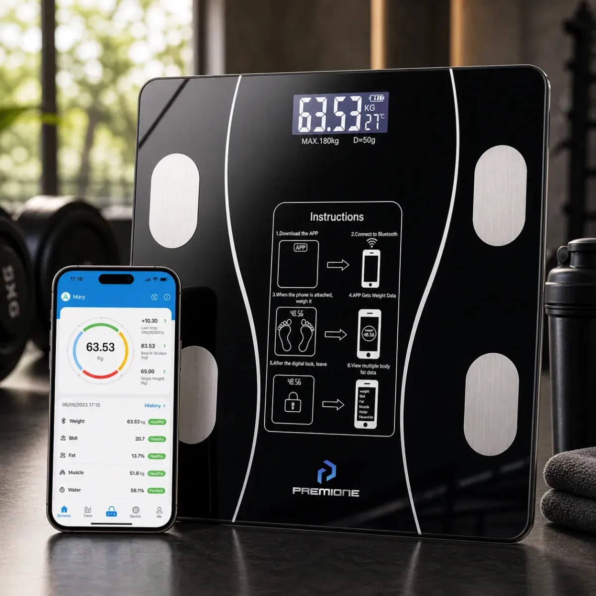 Balança Medição Corporal Bluetooth App Até 180kg