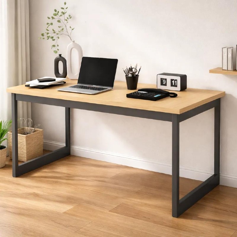 Mesa Escritório Industrial 150x60cm MDP e Ferro