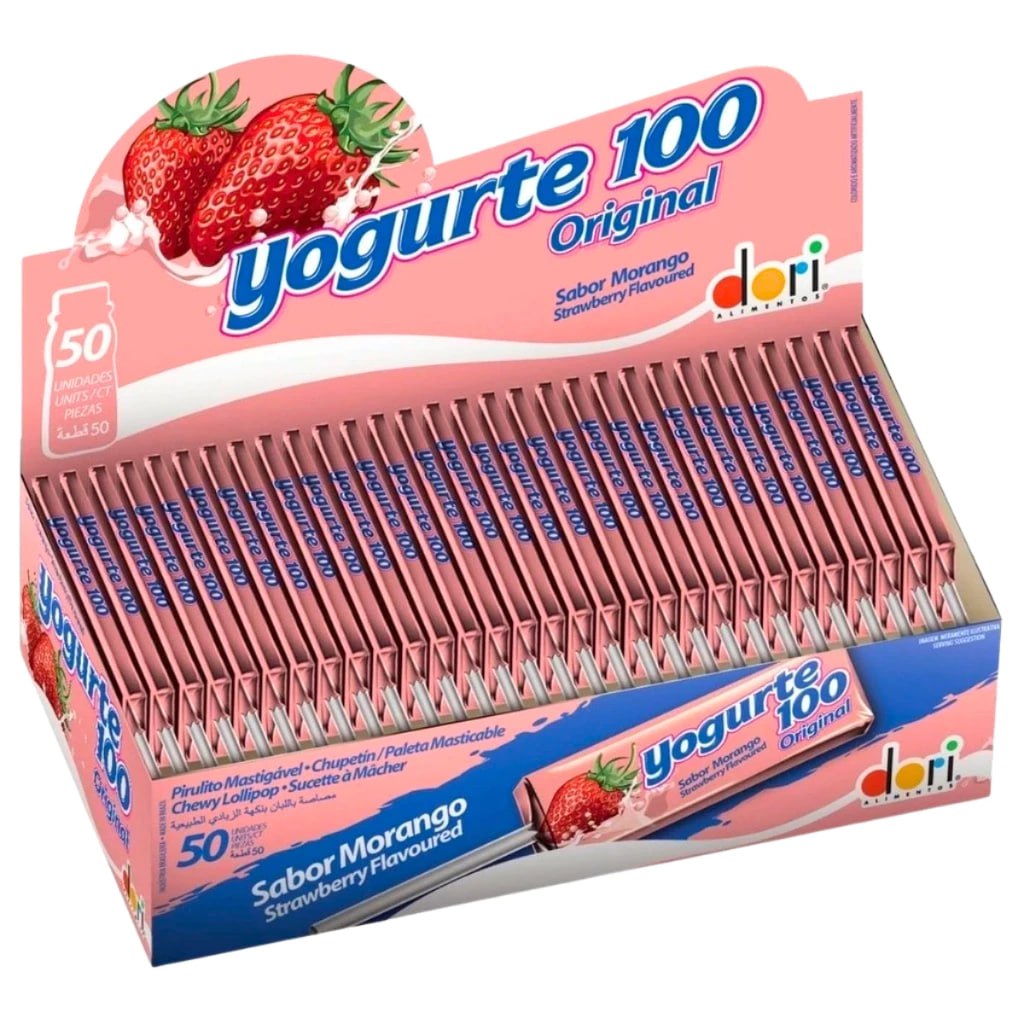 Pirulito Yogurte 100 Mastigável Dori 50 Unidades
