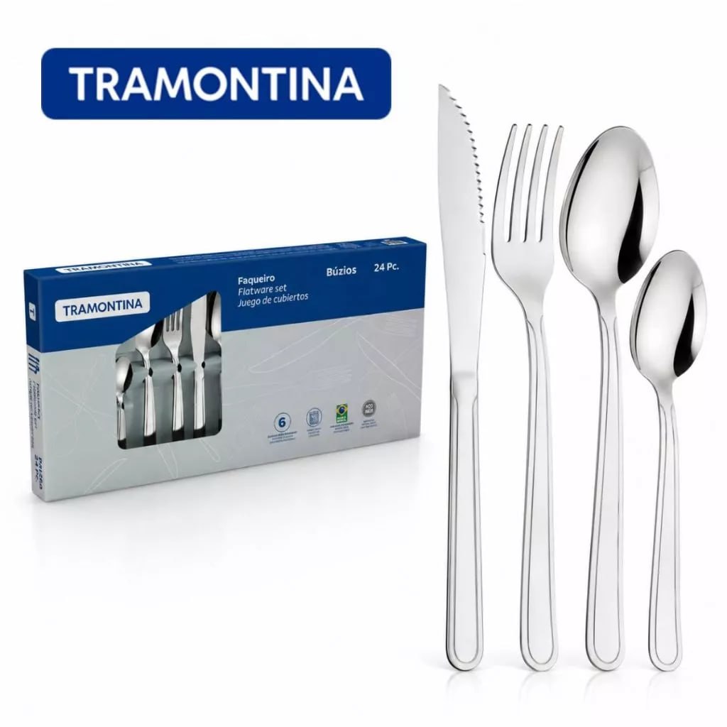 Kit Faqueiro Búzios 24 Peças Aço Inox Tramontina