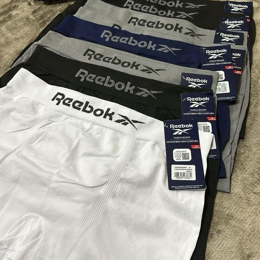 Kit 6 Cuecas Boxer Reebok Microfibra Sem Costura