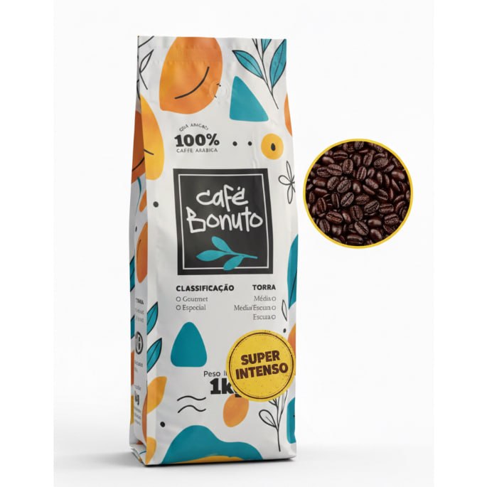 Café 100% Arábica em Grãos Bonuto Torra Média 1kg